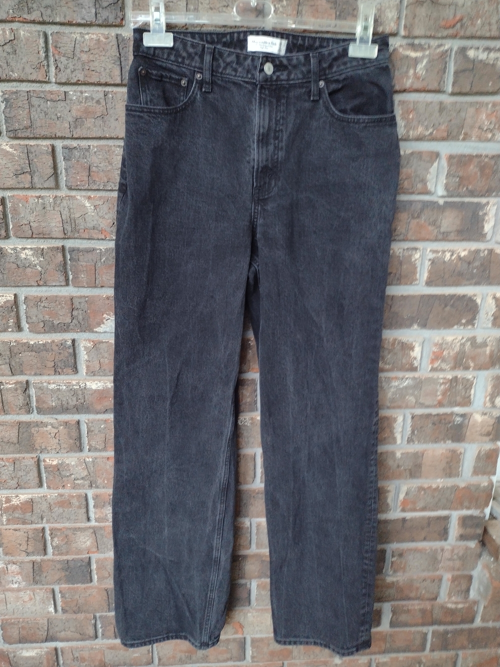 Abercrombie & Fitch The 90's Relaxed Jean High Rise Curve Love Black Size 28/8L